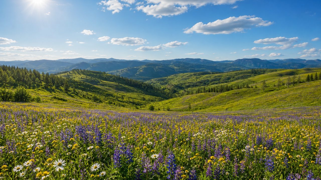 Goat milk soap in a sunny wildflower meadow